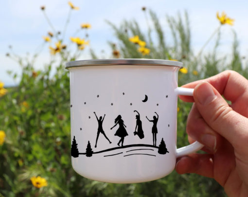 This cute coffee mug makes a great gift for your tribe! Perfect for your best friends, your yoga buddies, or any group of ladies who inspires you. The design wraps around the mug for a completely unique look.